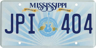 MS license plate JPI404