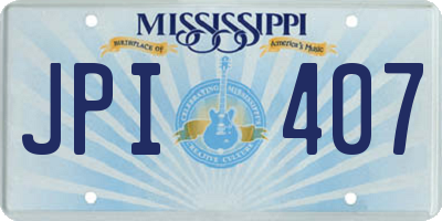MS license plate JPI407