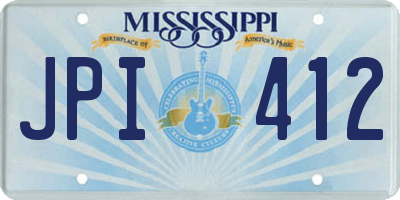 MS license plate JPI412