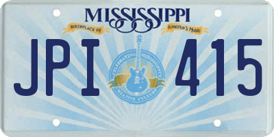 MS license plate JPI415
