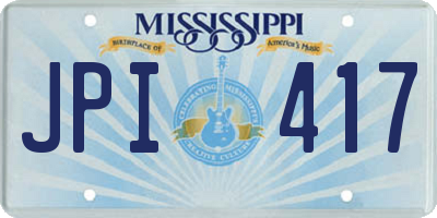 MS license plate JPI417