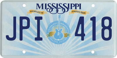MS license plate JPI418