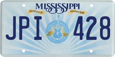 MS license plate JPI428