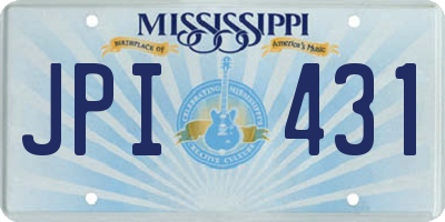 MS license plate JPI431
