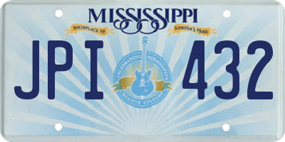 MS license plate JPI432