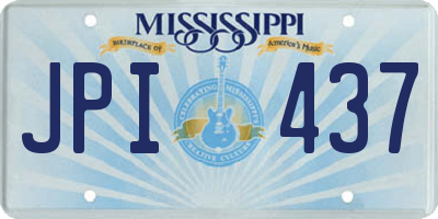 MS license plate JPI437