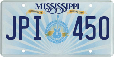 MS license plate JPI450