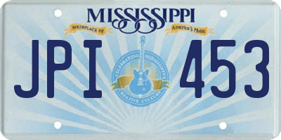 MS license plate JPI453