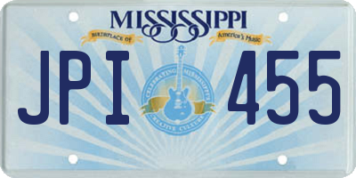 MS license plate JPI455