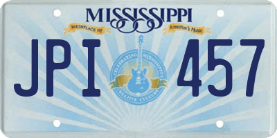 MS license plate JPI457