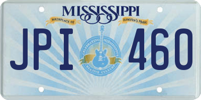 MS license plate JPI460