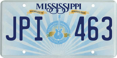 MS license plate JPI463