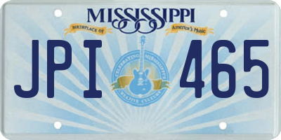 MS license plate JPI465