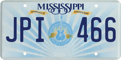 MS license plate JPI466