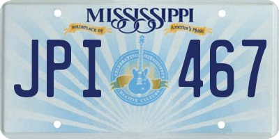 MS license plate JPI467