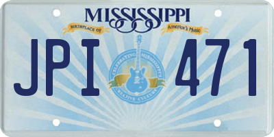 MS license plate JPI471