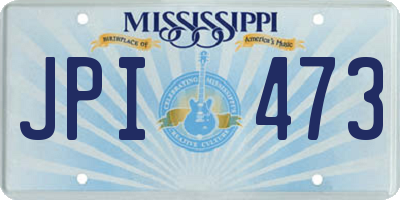MS license plate JPI473