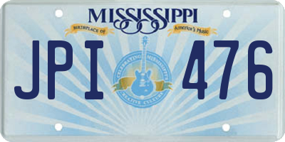 MS license plate JPI476