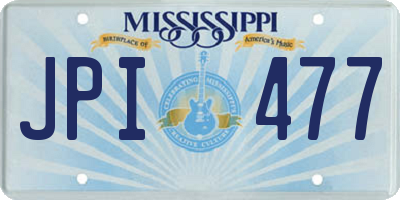 MS license plate JPI477