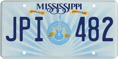MS license plate JPI482