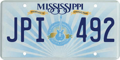 MS license plate JPI492