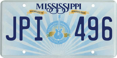 MS license plate JPI496
