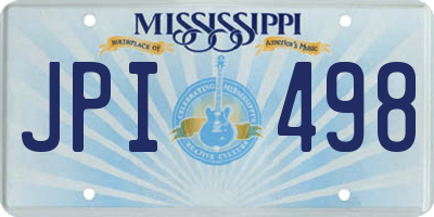 MS license plate JPI498
