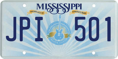 MS license plate JPI501