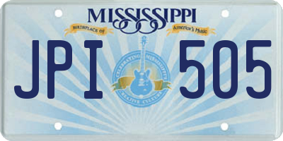 MS license plate JPI505