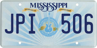 MS license plate JPI506