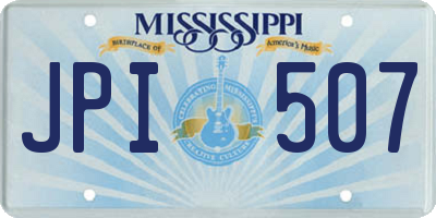 MS license plate JPI507