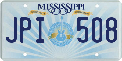 MS license plate JPI508
