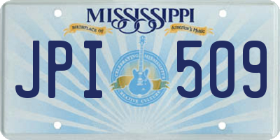 MS license plate JPI509