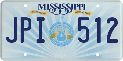 MS license plate JPI512