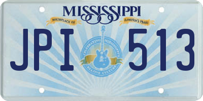 MS license plate JPI513