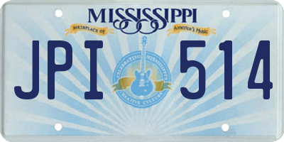 MS license plate JPI514