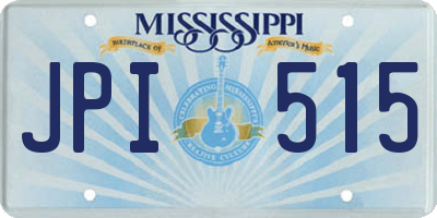MS license plate JPI515