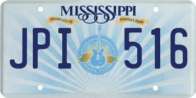 MS license plate JPI516