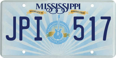 MS license plate JPI517