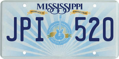 MS license plate JPI520
