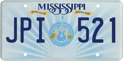 MS license plate JPI521