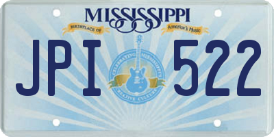 MS license plate JPI522
