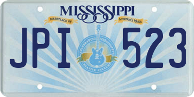 MS license plate JPI523