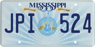 MS license plate JPI524