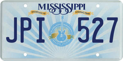 MS license plate JPI527