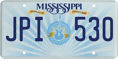 MS license plate JPI530