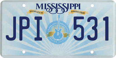 MS license plate JPI531