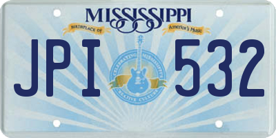 MS license plate JPI532