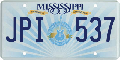 MS license plate JPI537