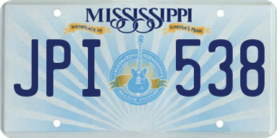 MS license plate JPI538
